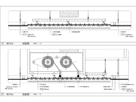  顶面防火卷帘收口cad大样图 
