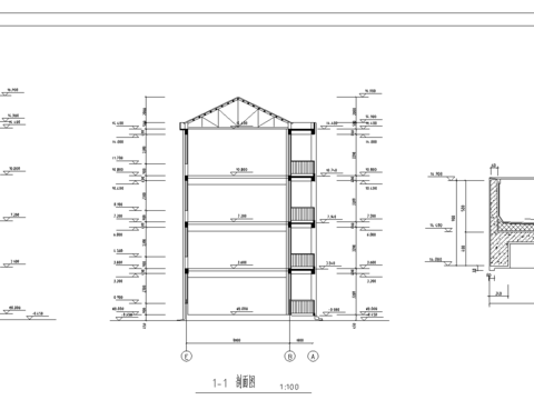  教学楼建筑cad施工图 