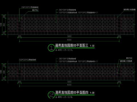  现代 花岗岩石材园路铺装节点大样 