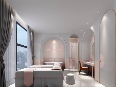  300㎡SPA美容會(huì)所cad施工圖 