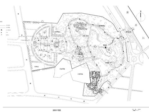  某公園給排水平面CAD施工圖 