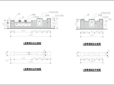  18套景墙CAD施工图 