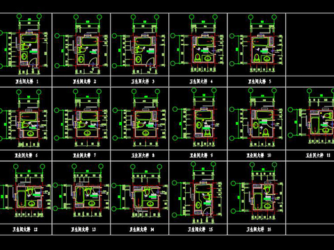  卫生间cad节点大样图 