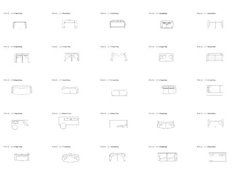  CAD沙发 单体二座沙发平面cad图库 