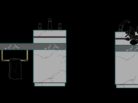  洗手台cad立面图 