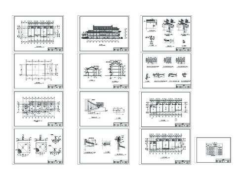  仿古建筑CAD施工图 