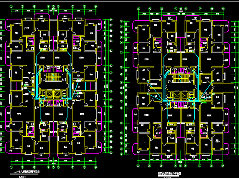  18层带人防住宅楼电气cad施工图 