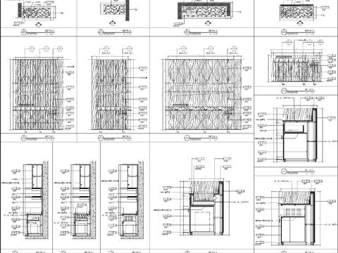  餐厅备餐台cad大样图 