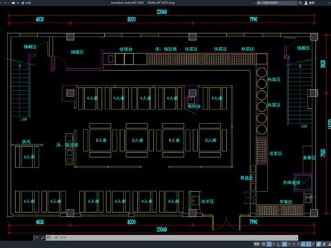  中餐厅CAD平面图 