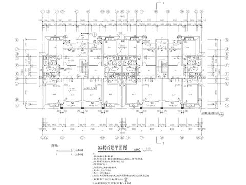  歐式多層建筑CAD施工圖 