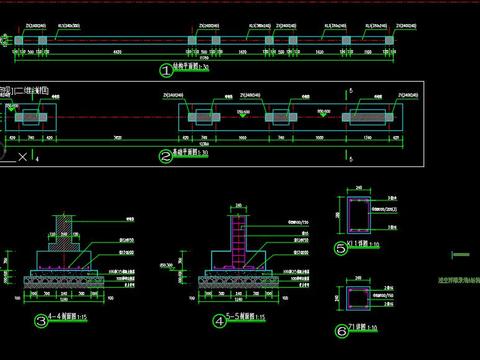  文化景墙cad大样图 