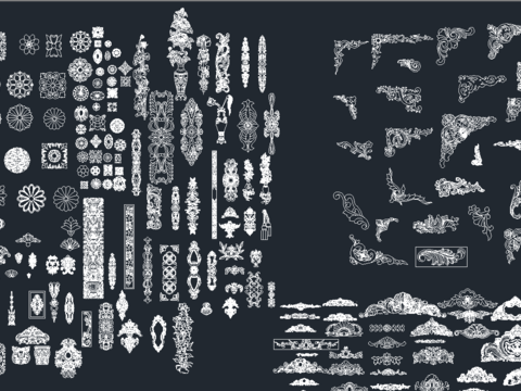  中式雕花cad图库 