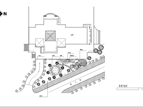  三角綠地景觀cad施工圖 