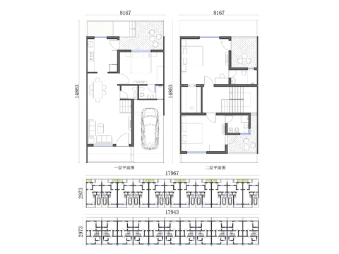 242m²单层公寓住宅户型cad施工图 