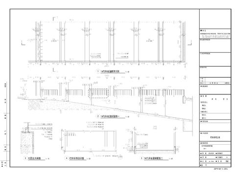  汽车坡道廊架cad施工图 