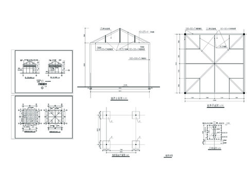  玻璃钢亭cad大详图 