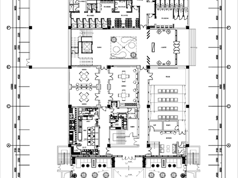  1800㎡洗浴休闲会所cad平面图 