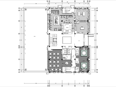  1300㎡休闲会所cad平面图 