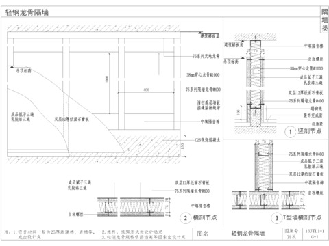  隔墙节点详图大全 