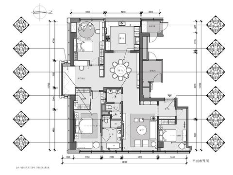  样板房cad平面图 