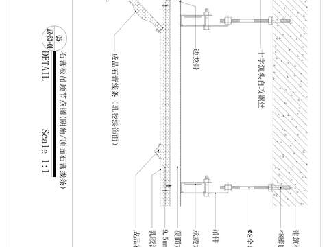  石膏板吊灯cad大样图 