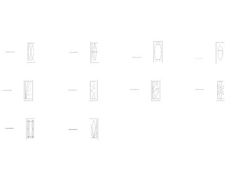  现代弧度纹理隔断 屏风cad图库 
