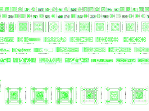 木制雕花cad图库 