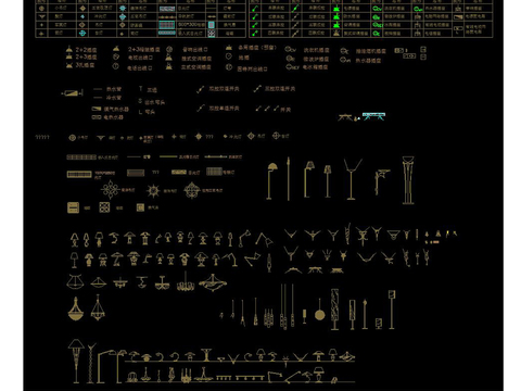  水电开关示意图库CAD施工图 