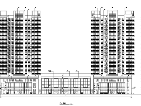  高層商住樓全套cad施工圖 