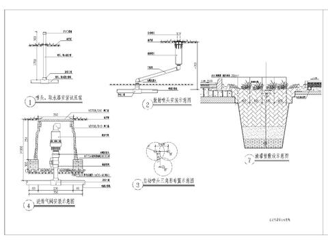  浇灌系统 洒水线cad大样图 