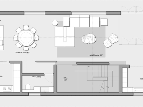  324㎡三层联排别墅cad平面图 