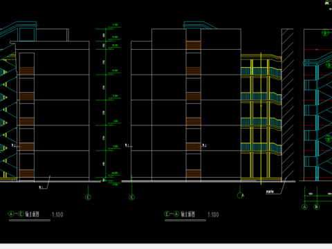  鹿邑某中学教学实验楼cad施工图 