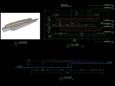  现代下沉休憩区cad详图 