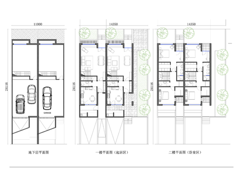  795m²三层别墅cad平面图 