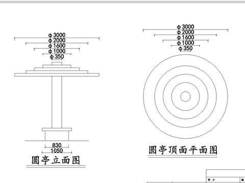 长廊及园亭施工cad大样图 