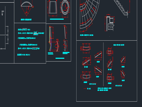  旋转楼梯cad平面图 