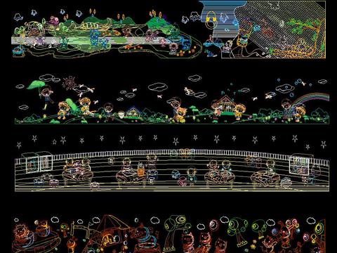  卡通花边花纹CAD图库 