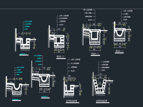  散水沟 明沟 水沟节点大样图 