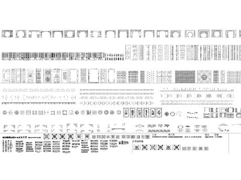  中式雕花隔断cad图库 