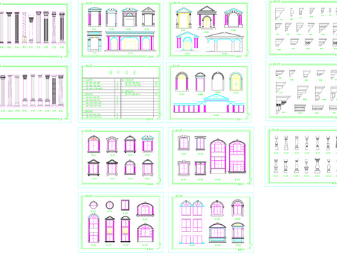  欧式建筑构件CAD详图 