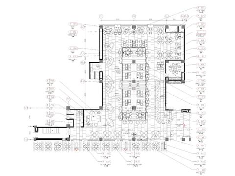  星级酒店西餐厅cad平面图 