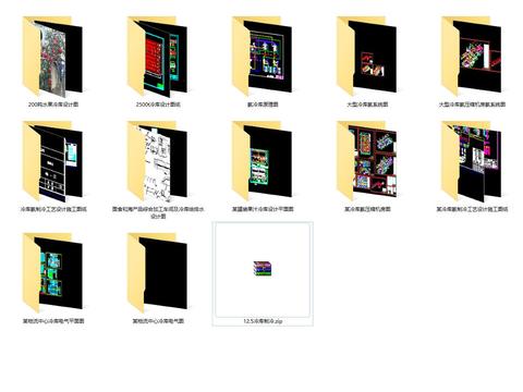  冷库制冷设备cad图库 