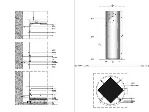  通用柱面节点cad大样图 