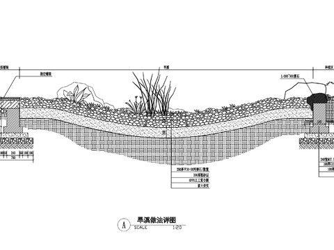  自然溪流细部做法节点大样 