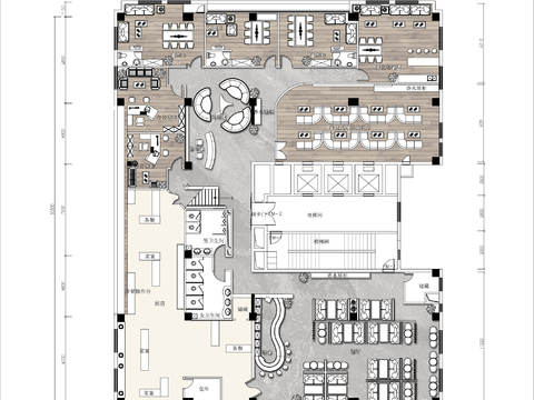  700㎡连锁餐厅cad平面图 