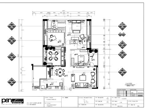  李益中重庆廊桥水岸3K户型CAD施工图 