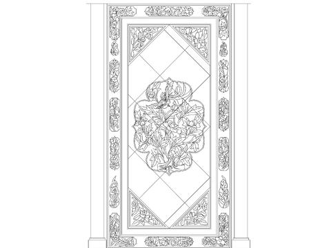  中式造型墙节点大样 