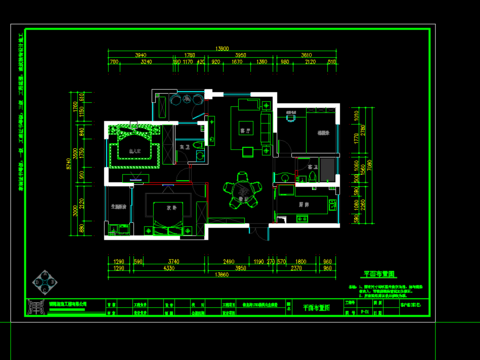  御龙湾简欧客餐厅卧室CAD施工图 