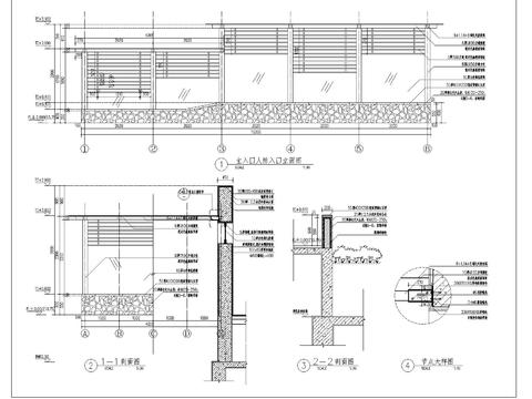  主入口人防出口cad大样图 