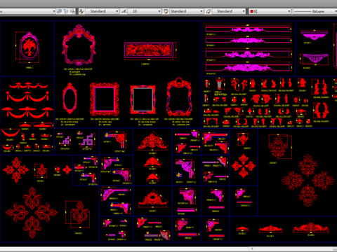  欧式角花CAD图库 
